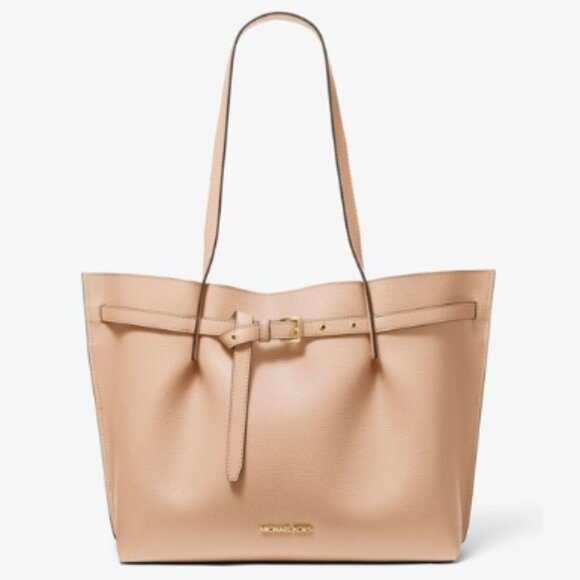 Michael Kors Emilia Beige East West Large Shoulder Tote Bag - Picture 1 of 3